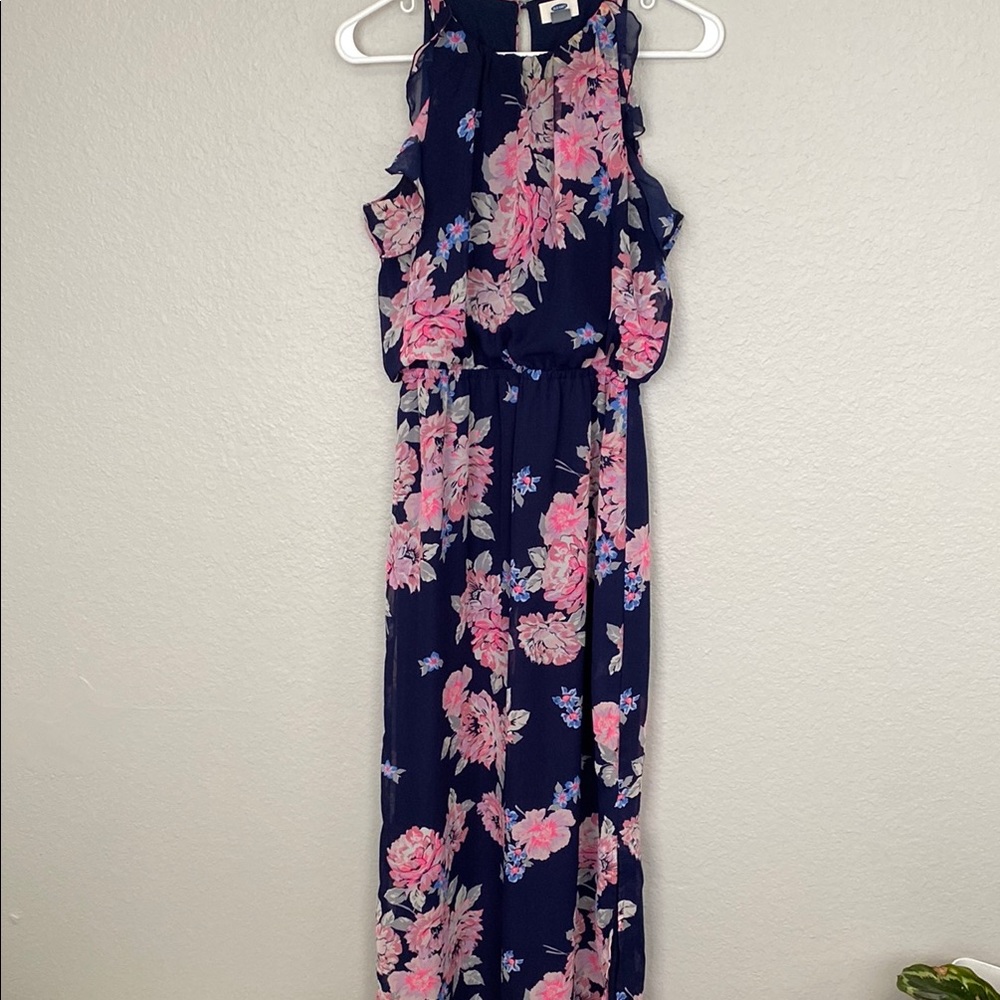 Old Navy Floral Maxi Dress - Navy and Pink